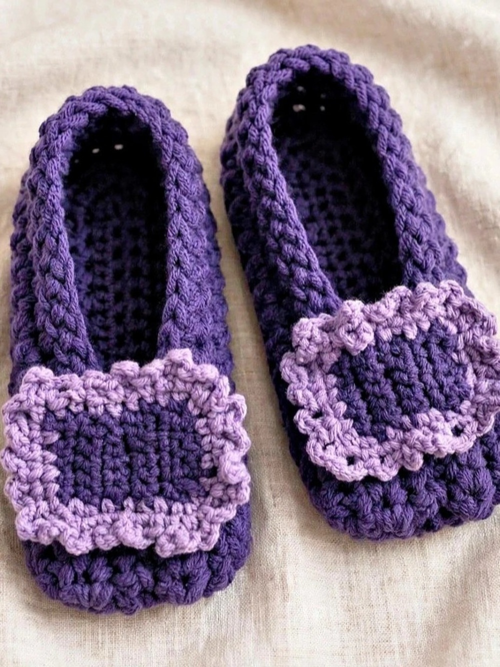 Purple Crochet Slippers